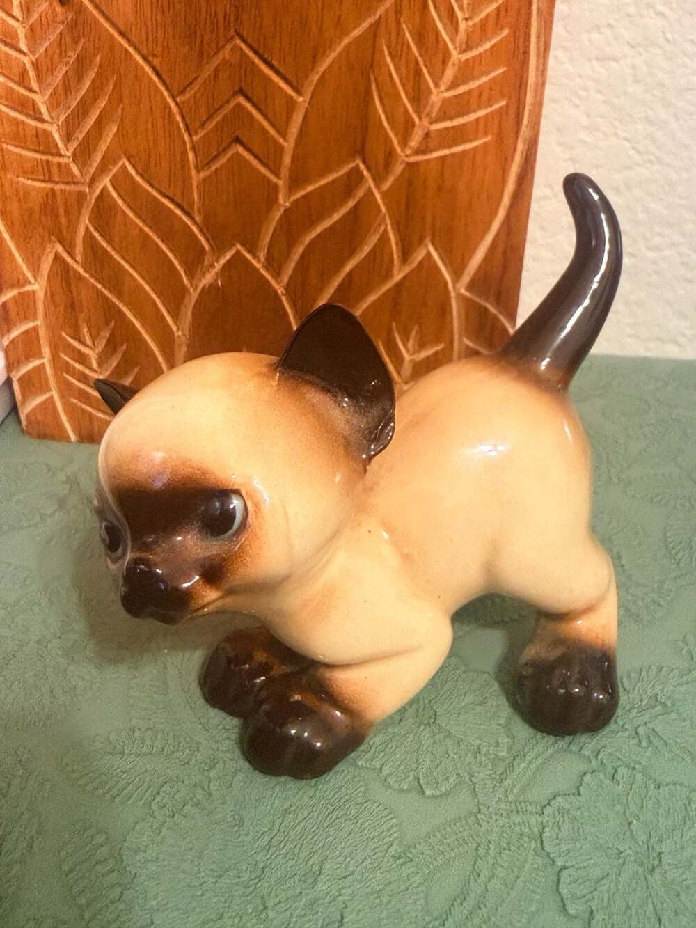 Vintage Siamese Kitten Ceramic Figurine